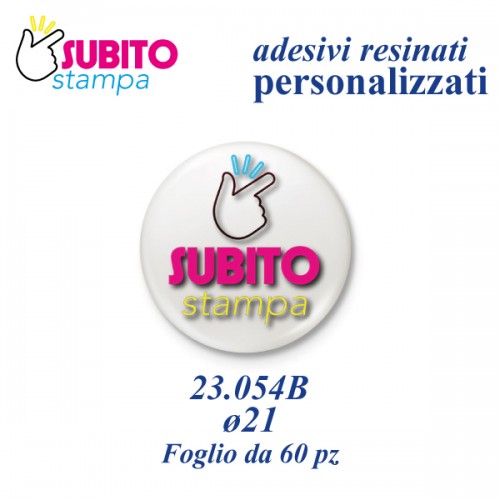 Adesivo resinato mm 21 - foglio da 60 pezzi