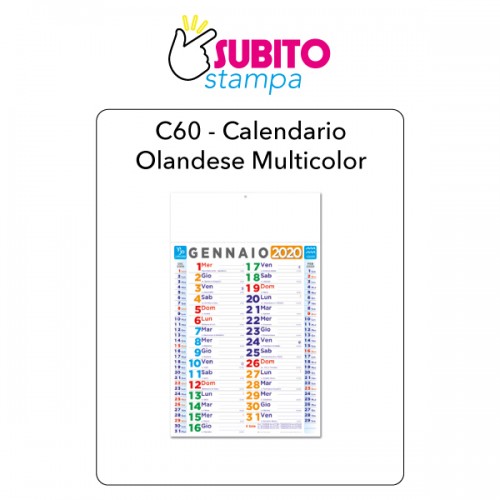 C60 - Calendario olandese multicolor